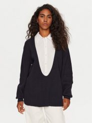 STAUD Sweter Coast R24P3137CC Granatowy Oversize. Niebieskie swetry nierozpinane damskie STAUD, m, bez wzorów, z bawełny, bez kołnierzyka, bez ramiączek. Za 1,639.00 zł.