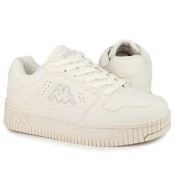 Buty damskie trampki sportowe Kappa EMELA. Białe obuwie sportowe damskie Kappa, bez wzorów, z gumy, bez zapięcia, trekkingowe. W wyprzedaży za 139.00 zł.