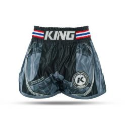Spodenki do boksu tajskiego King Pro Boxing Flag 1. Czarne szorty damskie KING PRO BOXING, bez wzorów, sportowe. Za 307.50 zł.