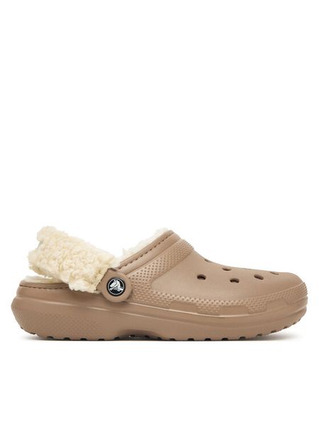 Crocs Klapki Classic Lined Clog 211396 Beżowy. Brązowe klapki damskie Crocs, bez wzorów, z tworzywa sztucznego, bez obcasa, bez zapięcia. Za 233.99 zł.