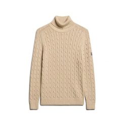 Sweter na plecionce z golfem damski Superdry. Czarne swetry nierozpinane damskie Superdry, na zimę, xl, bez wzorów, ze splotem, bez kołnierzyka, bez ramiączek. Za 318.95 zł.