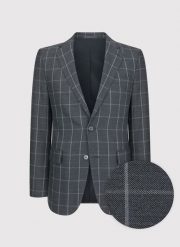 PAKO LORENTE – Casualowa szara marynarka w jasną kratę. Szare garnitury męskie Pako Lorente, m, bez wzorów, casualowe. Za 399.99 zł.