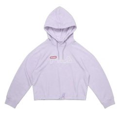 Damska bluza Fila SARENA cropped hoody FAW0351-40012. Fioletowe bluzy damskie Fila, xl, bez wzorów, z bawełny, sportowe, bez ramiączek, z kapturem. Za 148.86 zł.