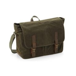 Skórzana Torba Kurierska Heritage. Zielone torby na laptopa damskie QUADRA, bez wzorów, z bawełny. Za 197.99 zł.