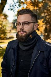 Zimowy komin męski Brødrene k2 c. szary 9918. Szare szaliki męskie bez wzorów. Za 45.00 zł.