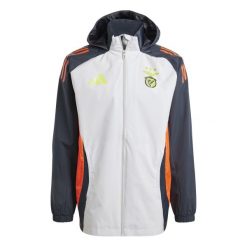 Kurtka wodoodporna Benfica Lisbonne Tiro 2024/25. Szare kurtki męskie Adidas, l, bez wzorów, z materiału, bez kaptura. Za 295.25 zł.