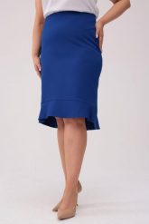 Elegancka ołówkowa spódnica Amelia w szafirowym kolorze PLUS SIZE XXL OVERSIZE WIOSNA. Niebieskie spódnice damskie Moda Size Plus Iwanek, na spotkanie biznesowe, na wiosnę, plus size, bez wzorów, z elastanu, eleganckie, z obniżonym stanem, plus size, mini, asymetryczne. Za 219.90 zł.