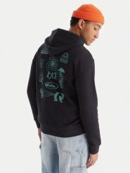 Quiksilver Bluza EQYFT05126 Czarny Comfort Fit. Czarne bluzy męskie Quiksilver, l, bez wzorów, z bawełny, bez ramiączek, bez kaptura. Za 319.99 zł.