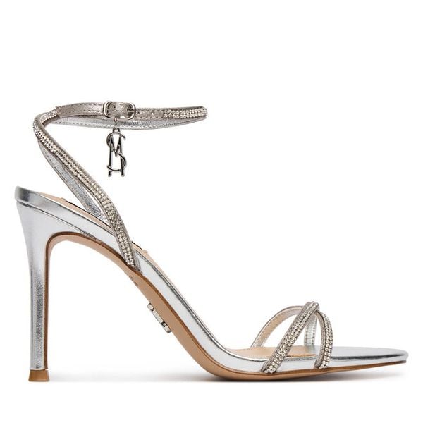Sandały Steve Madden. Szare sandały damskie Steve Madden, bez wzorów, bez obcasa, na szpilce, bez zapięcia. Za 360.99 zł.