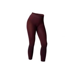 Legginsy bezszwowe 7/8 do jogi. Czerwone legginsy damskie DOMYOS, bez wzorów, z elastanu. Za 59.99 zł.