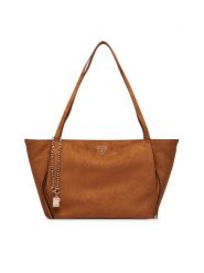 Guess Torebka Devon HWSG97 45230 Brązowy jasny. Brązowe shopperki damskie Guess, z aplikacjami, z materiału, bez dodatków. Za 634.99 zł.