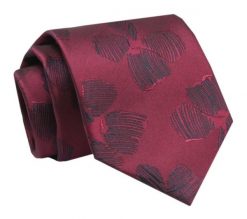 Krawat - ALTIES - Bordowy w Duże Kwiaty. Czerwone krawaty i muchy Alties, bez wzorów, z tkaniny, eleganckie. Za 49.00 zł.