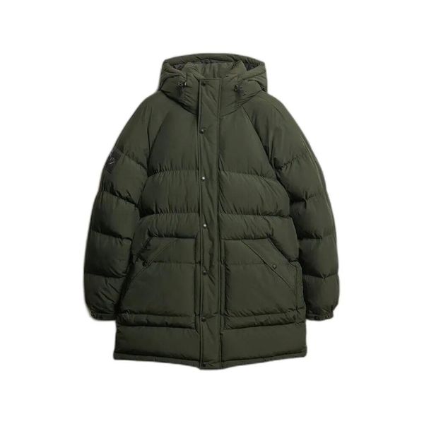 Parka Superdry Xpd Longline. Zielone parki męskie Superdry, na zimę, xl, bez wzorów, klasyczne, bez kołnierzyka, bez kaptura. Za 688.65 zł.