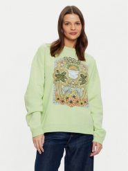 Roxy Bluza Lineup ERJFT04864 Zielony Relaxed Fit. Zielone bluzy damskie Roxy, l, bez wzorów, z bawełny, bez ramiączek, bez kaptura. Za 149.99 zł.