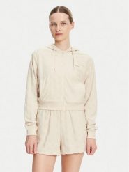 Guess Bluza V5GQ00 KCT02 Beżowy Regular Fit. Brązowe bluzy damskie Guess, xl, z aplikacjami, z syntetyku, bez ramiączek, bez kaptura. Za 209.99 zł.