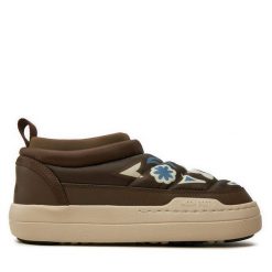 Botki Moon Boot. Brązowe botki damskie Moon Boot, bez wzorów, bez obcasa, na płaskiej podeszwie, bez zapięcia. Za 709.99 zł.