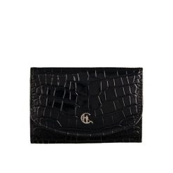 Portfel damski czarny skórzany Canaletto – wzór krokodyla, styl i ochrona RFID PD1201cs76. Czarne portfele damskie . Za 160.55 zł.