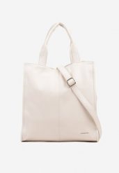Beżowa Duża Torebka Shopper Tote z Regulowanym Paskiem Sorielleza. Brązowe shopperki damskie Renee, bez wzorów, z jeansu, na ramię, duże, bez dodatków. Za 149.99 zł.