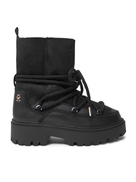 Tommy Hilfiger Śniegowce FW0FW08085 Czarny. Czarne śniegowce damskie Tommy Hilfiger, ze skóry, bez zapięcia. Za 569.99 zł.