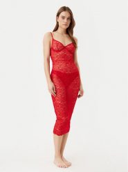 Guess Koszula nocna O5RK00 KBGT0 Czerwony Regular Fit. Czerwone koszule nocne damskie Guess, z aplikacjami, z syntetyku, bez ramiączek. Za 209.99 zł.