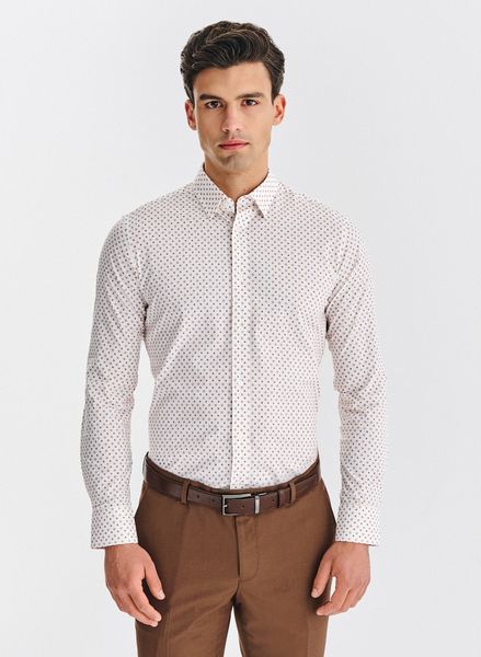 PAKO LORENTE – Biała koszula w kwiatowy print. Białe koszule męskie Pako Lorente, xl, bez wzorów, z bawełny, bez kołnierzyka, bez ramiączek. Za 299.99 zł.