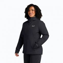 Kurtka ocieplana damska Jack Wolfskin Wisper Ins. Czarne kurtki sportowe damskie Jack Wolfskin, l, bez wzorów, z materiału, bez ramiączek, bez kaptura, trekkingowe, primaloft. Za 1,099.00 zł.