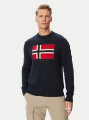 Napapijri Sweter D-Mura C NP0A891U Granatowy Regular Fit. Niebieskie swetry męskie Napapijri, m, bez wzorów, z bawełny, bez kołnierzyka, bez ramiączek. Za 799.99 zł.