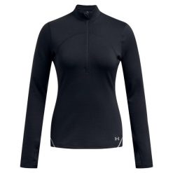 Bluza Under Armour Vanish Cw Z Zamkiem 1/2 Damskie. Czarne bluzy damskie Under Armour, l, bez wzorów, z dzianiny, sportowe, bez ramiączek, bez kaptura. Za 347.99 zł.