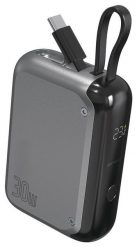 4smarts Pocket 10000 mAh 30W z wbudowanym kablem USB-C szary. Szare powerbanki . Za 138.00 zł.