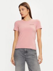 Guess Jeans T-Shirt W4YI02 J1314 Różowy Regular Fit. Czerwone t-shirty damskie Guess Jeans, xs, z aplikacjami, z bawełny, bez kołnierzyka, bez ramiączek. Za 89.99 zł.