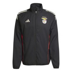 Kurtka dresowa Benfica Lizbona Tiro 25. Czarne kurtki sportowe męskie Adidas, l, bez wzorów, z dresówki, bez kaptura, na fitness i siłownię. Za 361.55 zł.