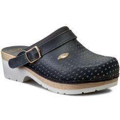 Klapki Scholl. Niebieskie klapki damskie Scholl, bez wzorów, bez obcasa, bez zapięcia. Za 269.00 zł.