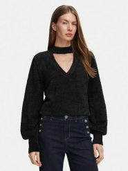 Guess Sweter W6BR74 Z1761 Czarny Regular Fit. Czarne swetry nierozpinane damskie Guess, l, z aplikacjami, bez kołnierzyka, bez ramiączek. Za 434.99 zł.