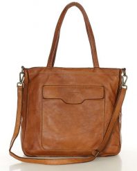 Torba shopper brązowa camel z kieszeniami skóra naturalna – MARCO MAZZINI. Brązowe shopperki damskie bez wzorów, ze skóry, bez dodatków. Za 580.99 zł.