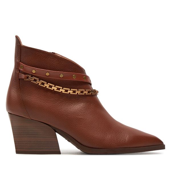 Botki Hispanitas. Brązowe botki damskie Hispanitas, bez wzorów, bez obcasa, na słupku, bez zapięcia. Za 789.99 zł.