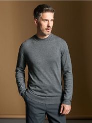 Sweter z półgolfem - szary. Szare swetry męskie Sinsay, l, bez wzorów, z dzianiny, bez kołnierzyka, bez ramiączek. W wyprzedaży za 24.99 zł.