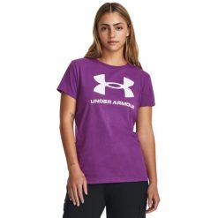 Koszulka damska Under Armour SPORTSTYLE LOGO SS. Niebieskie bluzki damskie Under Armour, s, bez wzorów, sportowe, bez kołnierzyka, bez ramiączek. Za 69.99 zł.