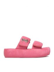 Juicy Couture Klapki CEO-WSS21515-06 Różowy. Czerwone klapki damskie Juicy Couture, bez wzorów, z materiału, bez obcasa, bez zapięcia. Za 249.99 zł.