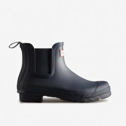 Buty damskie Hunter Boots Original Chelsea. Niebieskie obuwie trekkingowe damskie Hunter, z gumy, bez zapięcia. Za 532.00 zł.