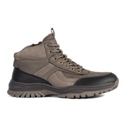 Męskie brązowe zimowe buty trekkingowe. Brązowe trekkingi męskie na zimę, bez zapięcia. Za 227.37 zł.