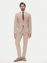 Lindbergh Garnitur 30-61040 Beżowy Slim Fit. Brązowe garnitury męskie Lindbergh, m, bez wzorów, z syntetyku. Za 689.99 zł.