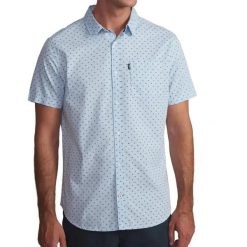Koszula TBS Kevin. Niebieskie koszule męskie TBS, uniwersalny, bez wzorów, z bawełny, eleganckie, bez kołnierzyka, bez ramiączek. Za 229.50 zł.