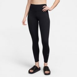 Legginsy Kobieta Nike High-Waisted Leffing czarny. Czarne legginsy sportowe damskie Nike, l, bez wzorów, z elastanu, na fitness i siłownię. Za 329.99 zł.