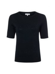 Marie Lund Damski sweter z krótkim rękawem Kobiety wiskoza czarny jednolity, XXL. Czarne swetry nierozpinane damskie Marie Lund, xxl, bez wzorów, z dzianiny, bez kołnierzyka, bez ramiączek. Za 149.95 zł.