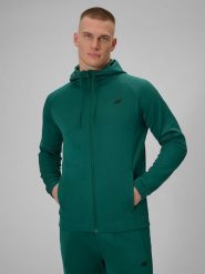 4F Bluza treningowa regular szybkoschnąca męska - zielona M. Zielone bluzy sportowe męskie 4F, m, bez wzorów, bez kaptura, na fitness i siłownię. Za 199.99 zł.