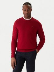 Tommy Hilfiger Sweter MW0MW28046 Czerwony Regular Fit. Czerwone swetry męskie Tommy Hilfiger, l, bez wzorów, z bawełny, bez kołnierzyka, bez ramiączek. Za 519.99 zł.