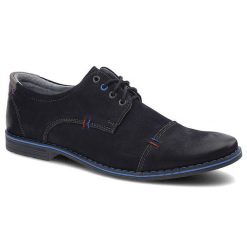 Granatowe Półbuty Avanti Męskie Wygodne Obuwie. Niebieskie buty wizytowe męskie Avanti, z aplikacjami, z nubiku, bez obcasa, bez zapięcia. Za 159.00 zł.