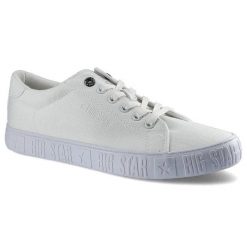 Białe Trampki Big Star Męskie Modne Półbuty. Białe półbuty męskie BIG STAR, bez wzorów, z materiału, retro, bez zapięcia. Za 89.99 zł.