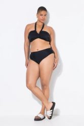 Damskie Figi od bikini wysoki stan. Czarne stroje kąpielowe damskie Ulla Popken, plus size, bez wzorów, z elastanu. Za 91.99 zł.