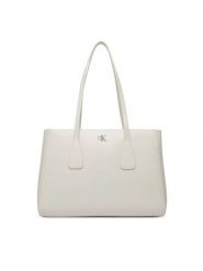 Calvin Klein Torebka Ck Medium Work Tote LV04F3442G Beżowy jasny. Brązowe shopperki damskie Calvin Klein, bez wzorów, ze skóry, bez dodatków. Za 649.99 zł.